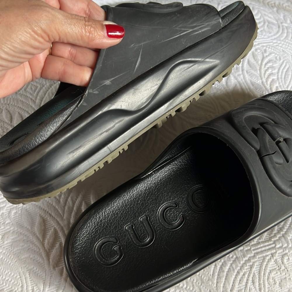 Gucci Miami Rubber Platform Sandals Women's Size 10 - Picture 7 of 11